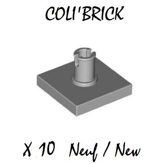 LEGO 2460 10x Brick Tile modified 2x2 with Pin Light Bluish Gray NEW