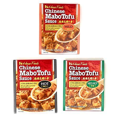 House Foods Chinese Mabo Tofu SauceMild, Med Hot and Hot, 1 Pack of