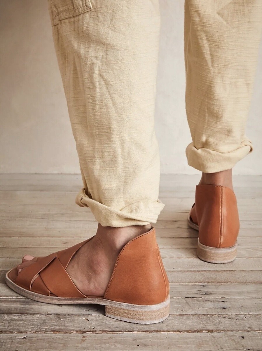 New Free People Sun Valley Leather Sandals Sienna Tan Orange  Leather Free People Sun Valley Sandals in Sienna main image 1