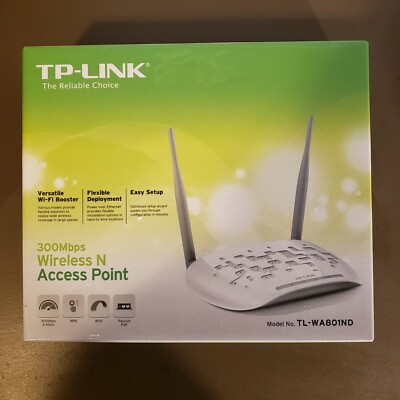 TP-Link TL-WA801ND N300 300Mbps Wireless Access Point WDS Repeater, open box