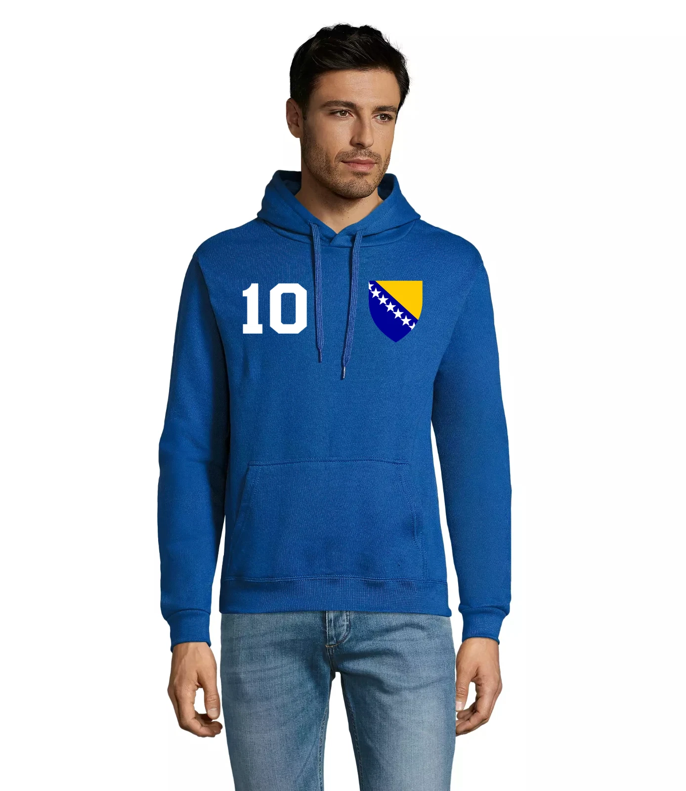 SACAI Felpa con cappuccio uomo Bosnia Erzegovina calcio supporto tua squadra patriottica comoda