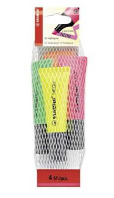 Stabilo  72/4-1 Textmarker Neon - Netz mit 4 Tuben