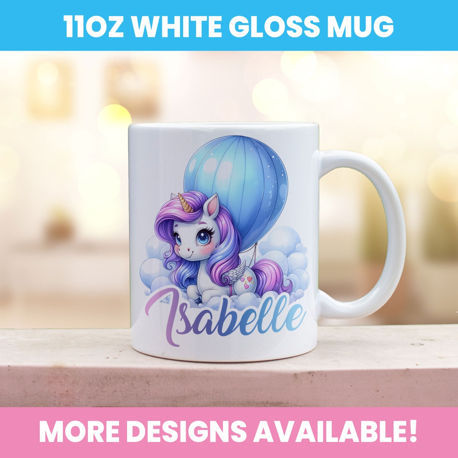 PERSONALISED UNICORN MUG ANY NAME COFFEE TEA CUP DRINK MUG 11OZ