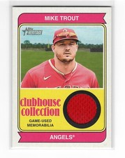 Mike Trout 2023 Topps Heritage Game Used Jersey Patch Relic Card MVP LA Angels