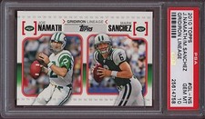 2010 Topps Gridiron Lineage GL-NS Joe Namath Mark Sanchez PSA 10 Gem Mint HOF 