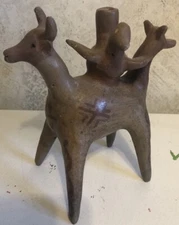 Terra Cotta Folk Art Sculpture 140 Clay REPAIRED Animal Bird Decor STATUE