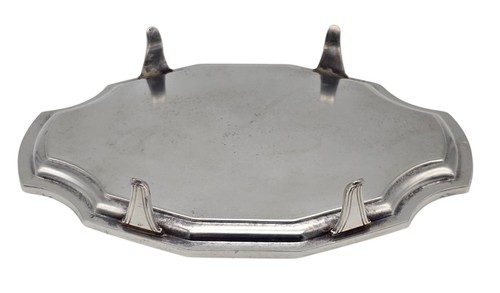 ANTIQUE Hallmarked Silver Plate 7 1/4" Serving Tray with Crest - Picture 4 of 5
