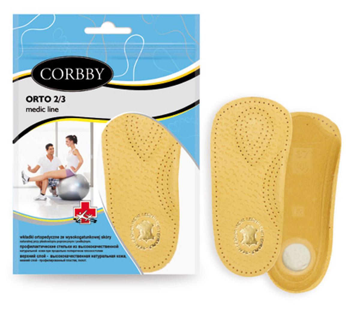 Schuheinlagen Einlagen Einlegesohle Leder Corbby Orto 2/3 Orthopädisch Pelotte