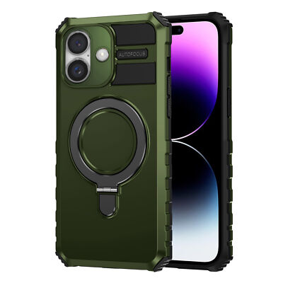 For Apple iPhone 16 Case 6.1'' Shockproof Wireless Charging Cover + Glass Screen