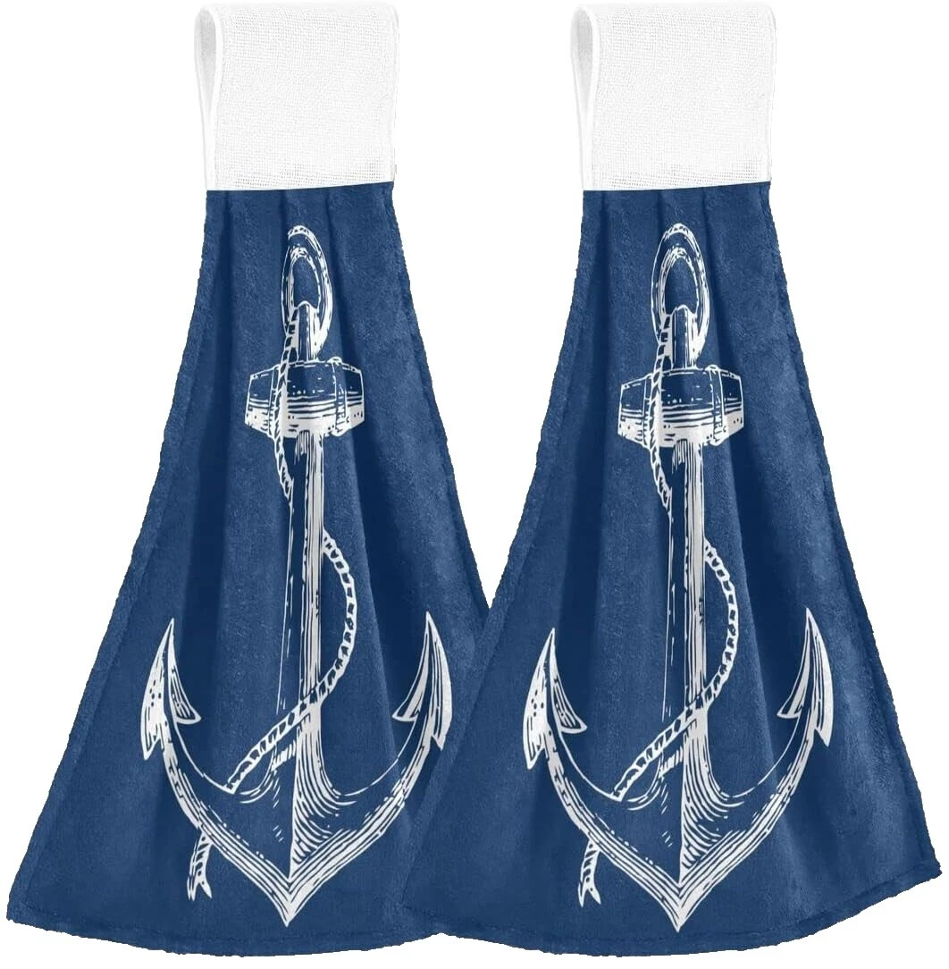 Fleece Nautical Bath Hand Towels