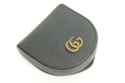 Authentic Gucci Leather Black Coin Case GG Logo Vintage Coin Case 