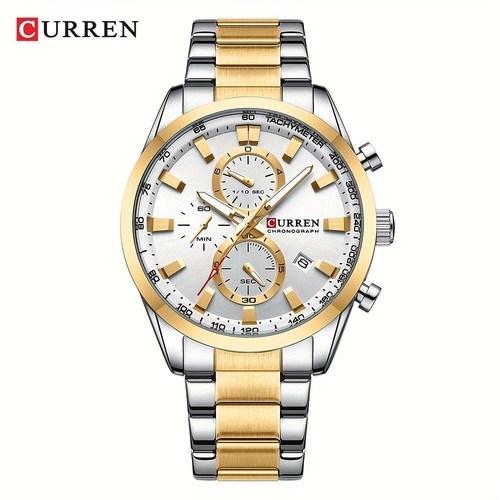 CURREN Business Men's Watch Steel Band Multifunctional Chronograph Wristwatch Wa - Picture 4 of 10