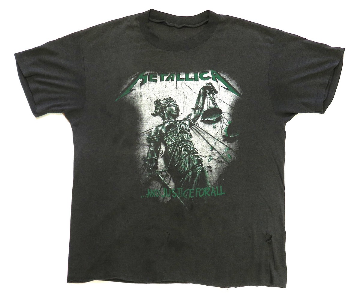 Metallica Vintage T Shirt 1988 Justice Logo Pushead Hammer