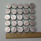 Vintage 25 Silver Coke Coca Cola Bottle Top Caps 1 1/8" Diam -Lot 6 No Threads