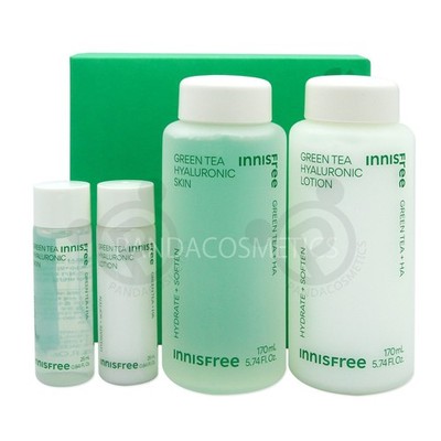 Innisfree Green Tea Hyaluronic Skincare Set   Hydrating & Soothing / K Beauty