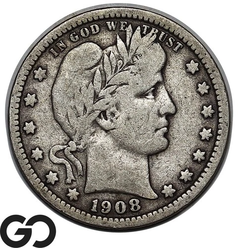 1908-O Barber Quarter