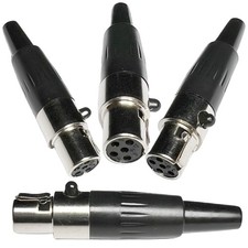 TA5F 5-Pin Mini XLR Female Jack Cable Connector Adapter for Mic Microphone 4 ...
