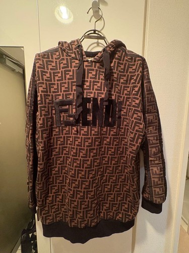 USED FENDI ZUCCA PRINT HOODIE GOOD