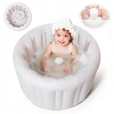 Inflatable Baby Bath Seat for Sitting Up XL, Inflatable Soft Tub for 24-36 Mo...