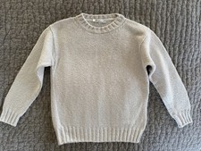 Loro Piana Boys Crewneck Sweater, Size 4Years, 100 Cotton, Very Pale Mint/Grey