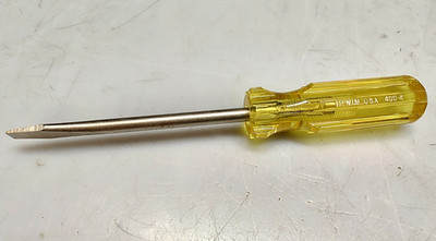 VGC Vintage IRWIN SLOTTED FLATHEAD SCREWDRIVER #400-4  Shank  1/4 Tip - Made USA