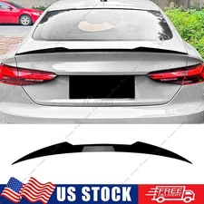 For Audi A5 S5 RS5 F5 Sportback 17-24 M4-Style Gloss Blk Rear Trunk Spoiler Lip