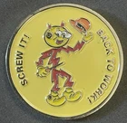 IBEW Drag Challenge Coin Reddy Kilowatt It’s Time To Go — Screw It Back To Work
