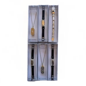 Nine West Tech Bijoux Fitbit Flex Bracelet Collier Lot 6 Verre doré