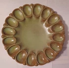 Frankoma Green Devil Egg Plate Pottery Dish