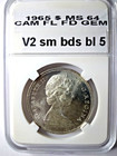 1965 canada silver dollar small beads, UNCIRCULATED, CAMEO, FULL DETAILS, GEM — photo 3