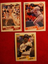 Lot of 3 1990 Fleer Baseball Cards Gwynn, Ripken Jr. & Bonds