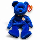 Ty Beanie Babies Clubby Bear Beanbag Plush Toy Vintage Royal Blue Tags 1998 8.5"