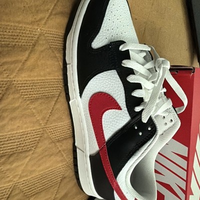 Nike Dunk Low Retro Black White Red Swoosh FB3354-001 Mens Size 10 NEW