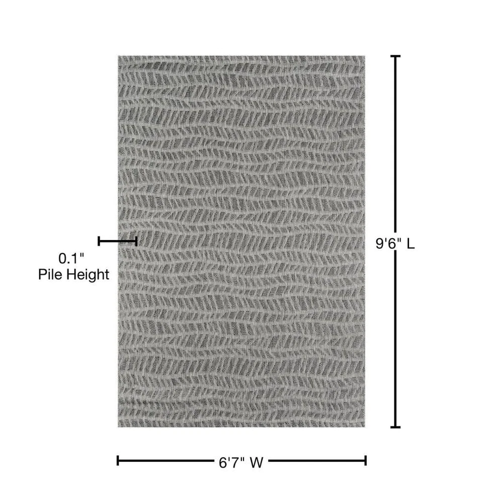 Emilia Grey 6 pies 7 pulgadas X 9 pies 6 pulgadas Alfombra de interior/exterior Foto 4 de 4