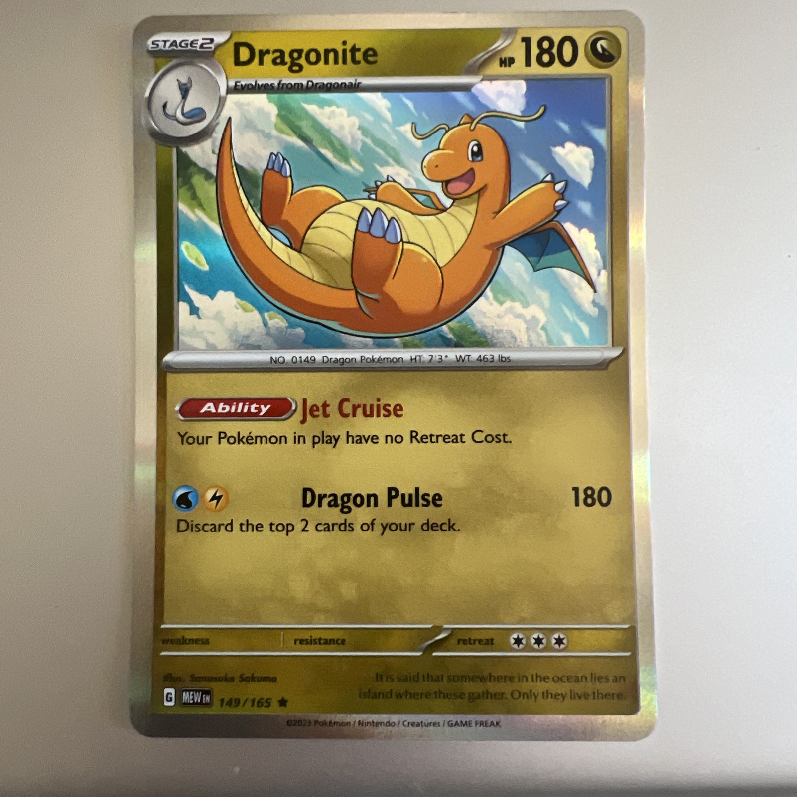 Pokemon TCG Dragonite 149/165 Sv: Scarlet & Violet 151 Holo Rare