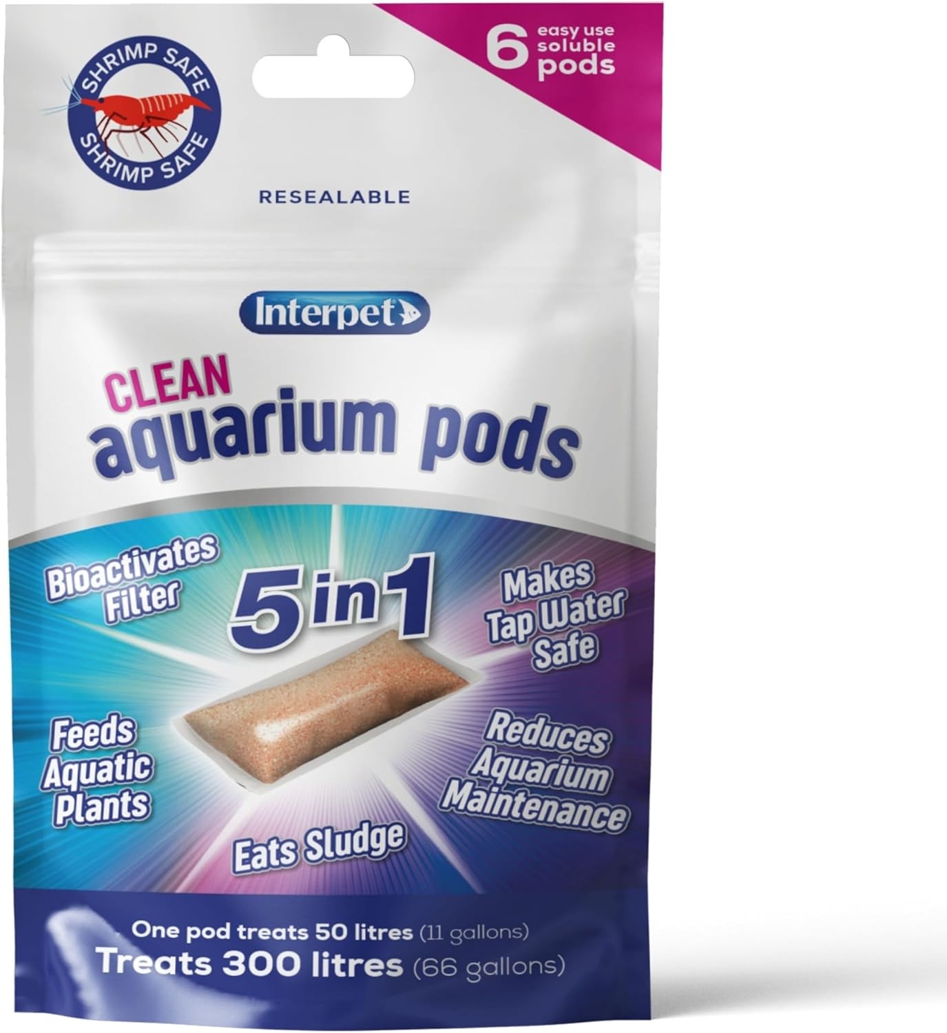 Interpet Aquarium Clean Pods Bioactive Sludge Eater Reduces Tank Maintenance