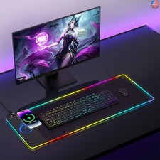TopMade Mouse Pad with Wireless Charging, 31.5" x 11.81" Large Desk Mat RGB
