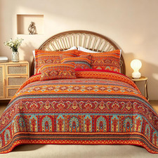 TWINRUN Cotton Quilt King, 3 Piece Boho Quilts King Size 98 X 106 Inch , Lightw