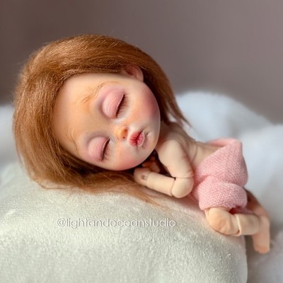 OB11 1:12 BJD 13cm Custom Doll   Miss Ocean   The Afternoon Tide