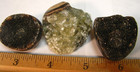 3 SEPTARIAN NODULES ARAGONITE FLUORESCES GREEN CALCITE CRYSTALS MADAGASCAR #011 — photo 4