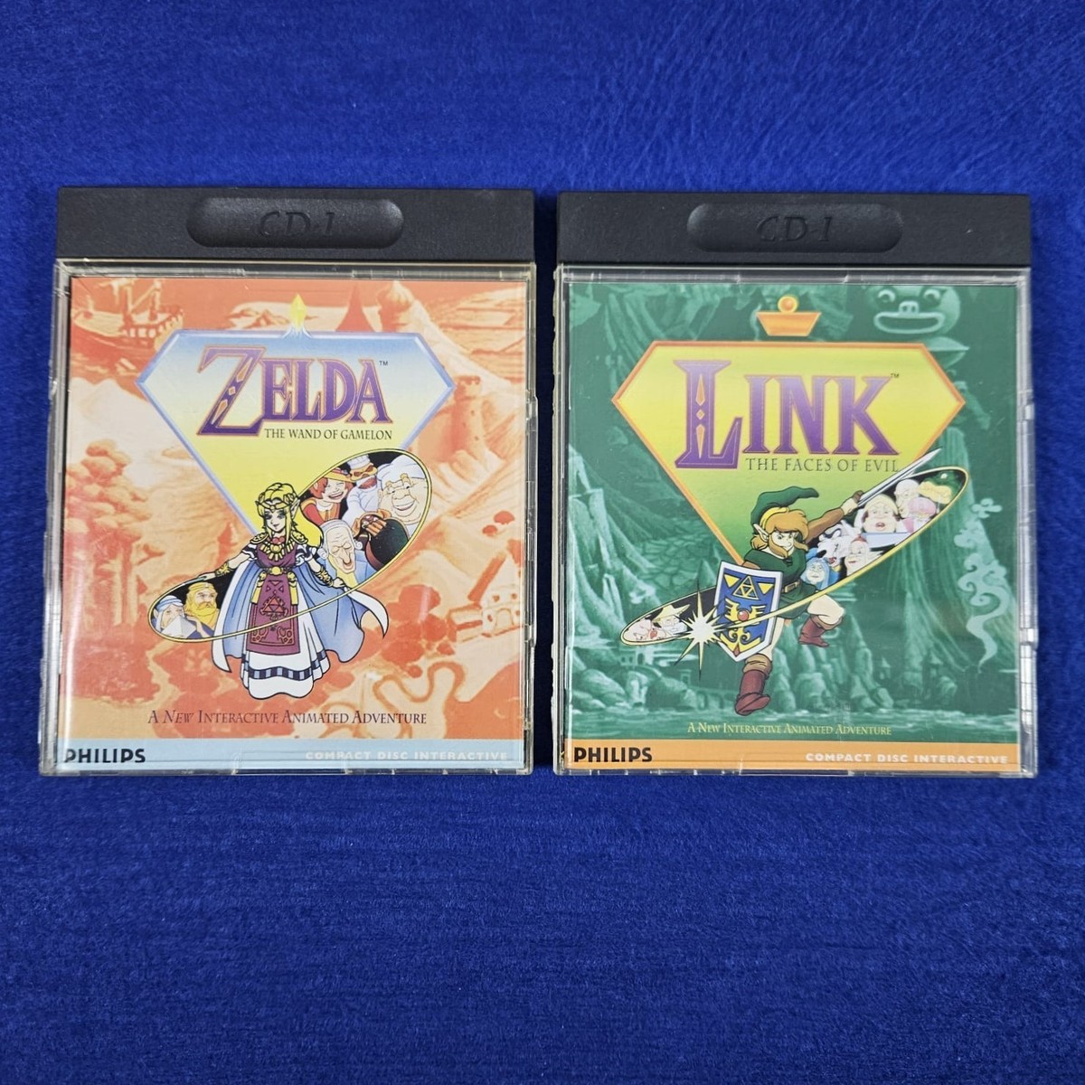 CDI Philips x2 ZELDA The WAND OF GAMELON + LINK The FACES OF EVIL