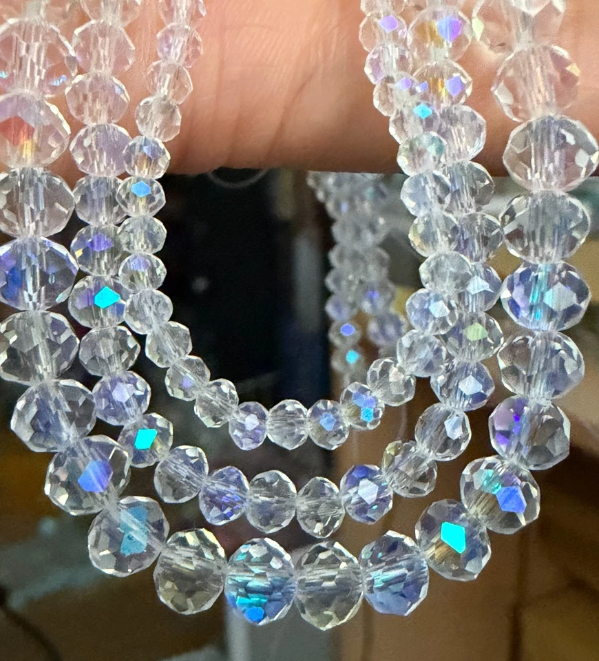 Weihnachten Basteln ★weiß/Klar Perlen★ 2/4/6/8mm rund tropfen Bicone MIX DIY Set - Bild 2 von 4