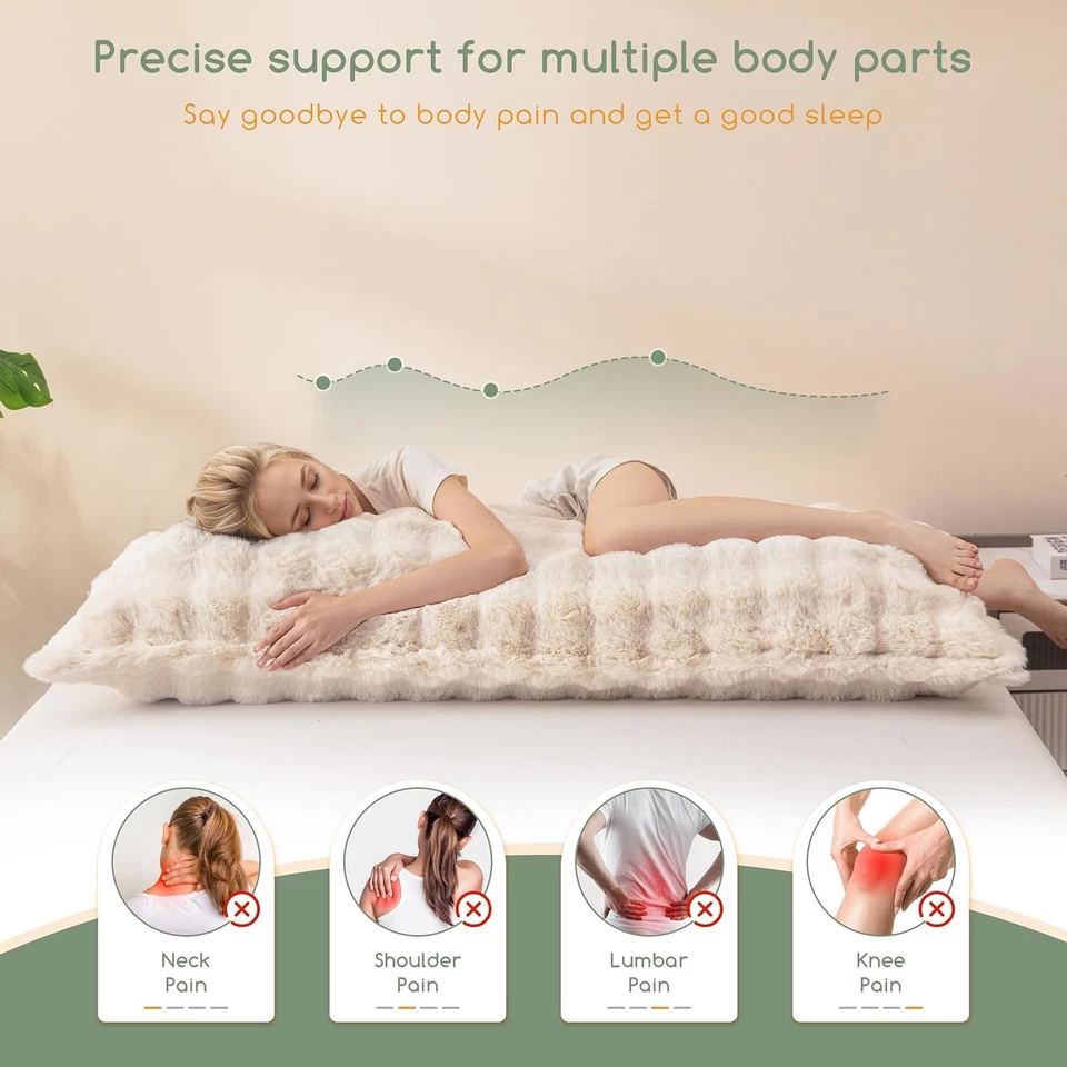Memory Foam Body Pillow, Extra-Long Bed Pillow for Adults, Thickened Full Body P - Image 3 of 4