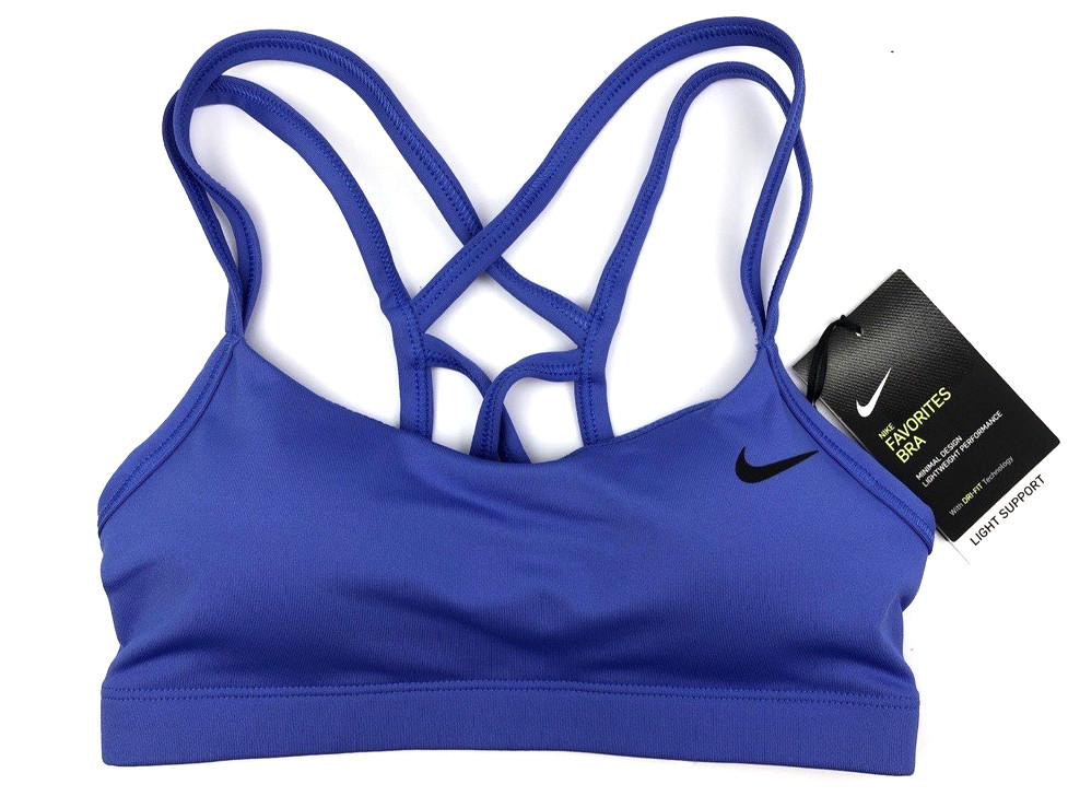 Nike Favorites Strappy Sports Bra Size XS Low Impact Padded BNWT