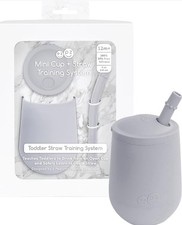 ezpz Mini Cup  Straw Training System Pewter Training Cup for Infants/Toddlers