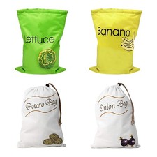 1Pc Storage Bag Fruit-patterned Drawstring Shopping Food Preservation Bags