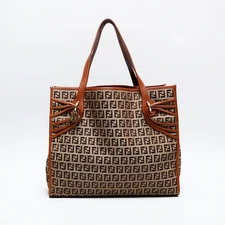FENDI Zucchino Tote Bag Brown  WS20158