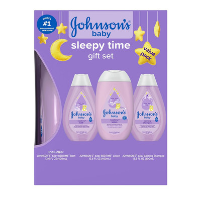 Johnson'S Baby Sleepy Time Gift Set with Calming Bedtime Bath, Bedtime Lotion & 
