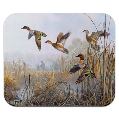 Green-Winged Teal Ducks Taking Flight 7.8L x 9.3W inches, multi-colored 