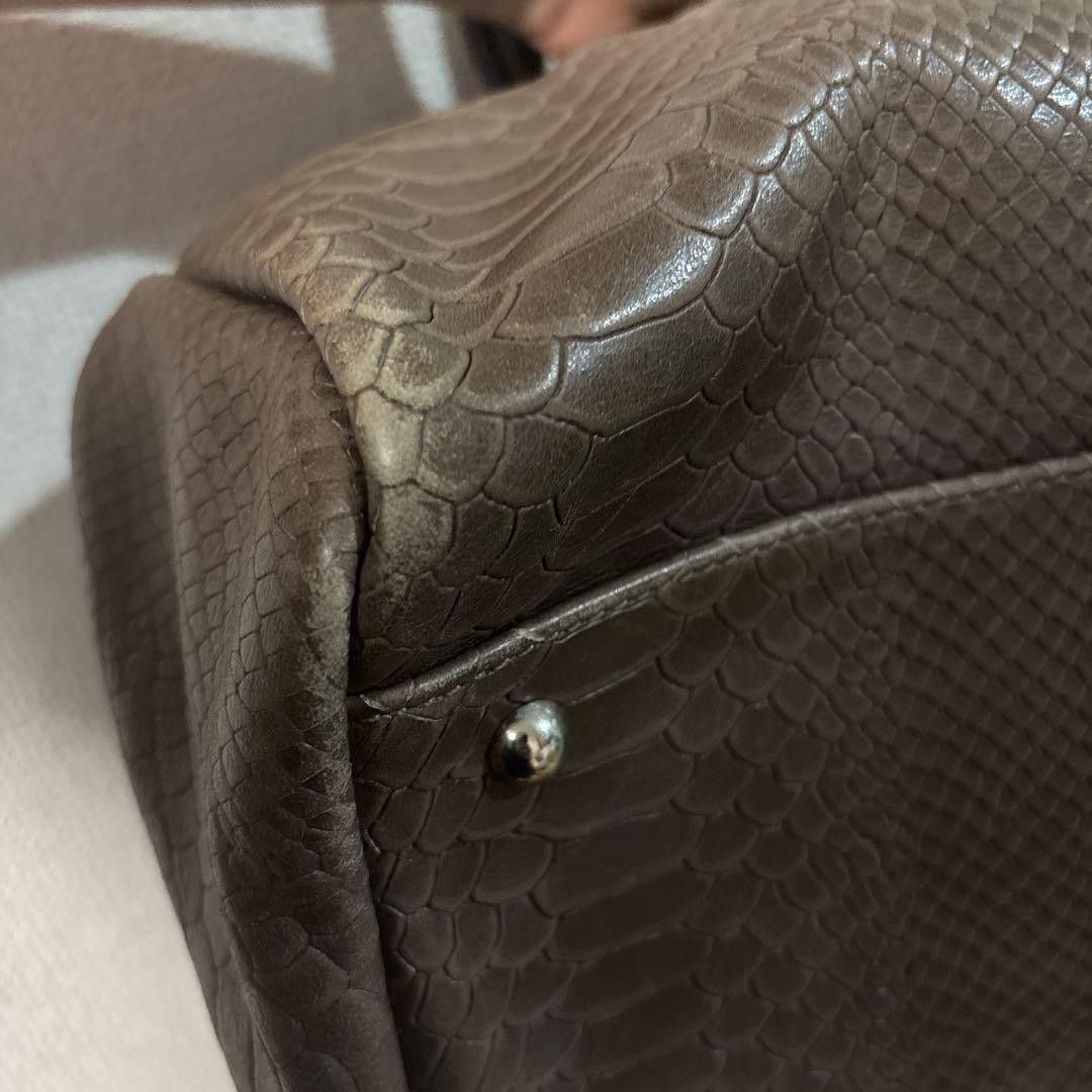 Longchamp Handbag GAbbey Python-style Leather - image 13